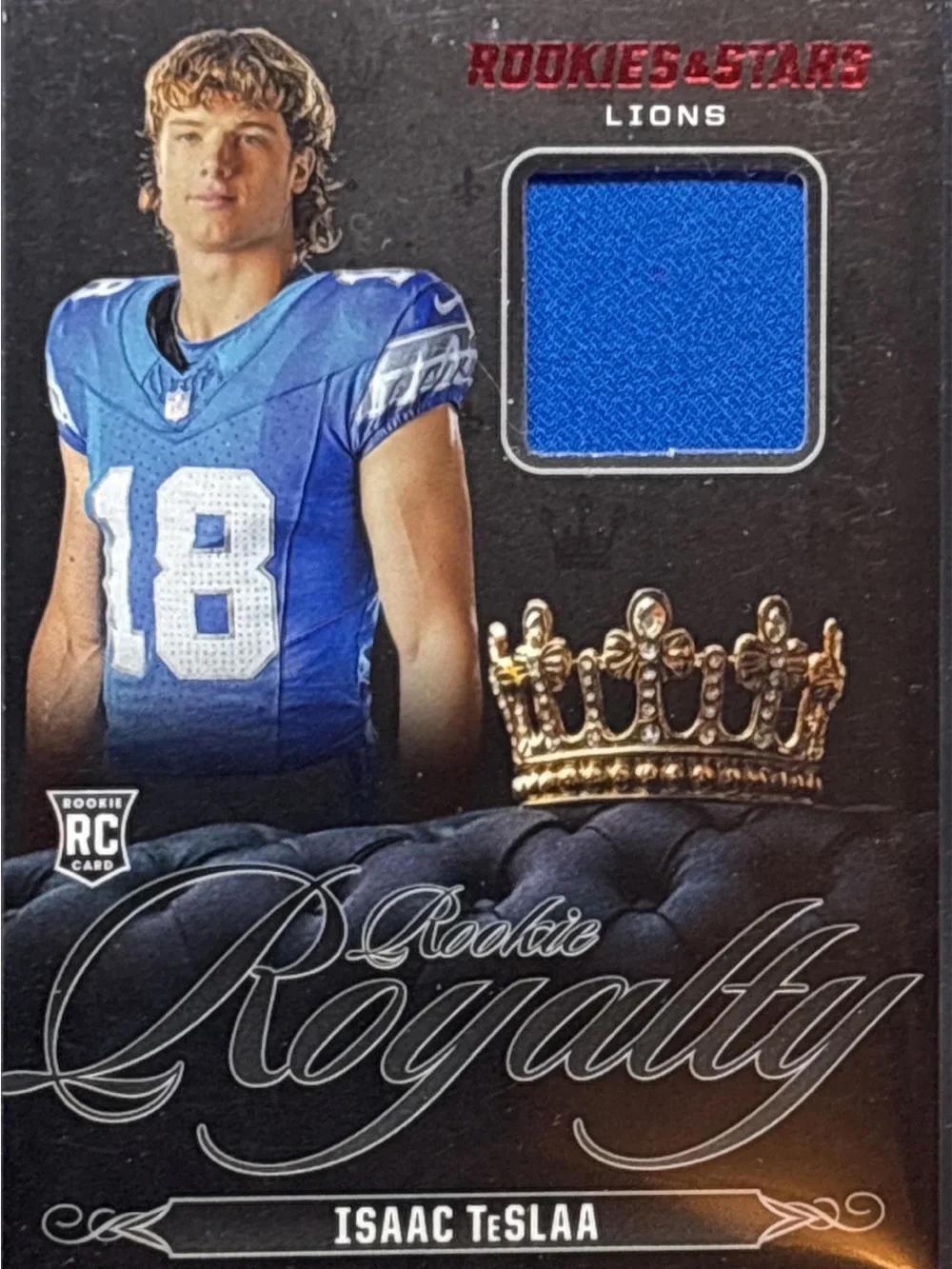 Panini Rookie Royalty Isaac TeSlaa Rookie Patch Football Card